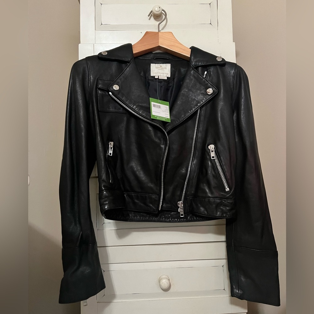 NWT KATE SPADE LEATHER CROPPED JACKET